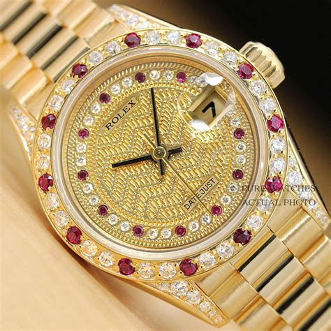 rolex day date ruby diamond|authentic rolex diamond bezels.